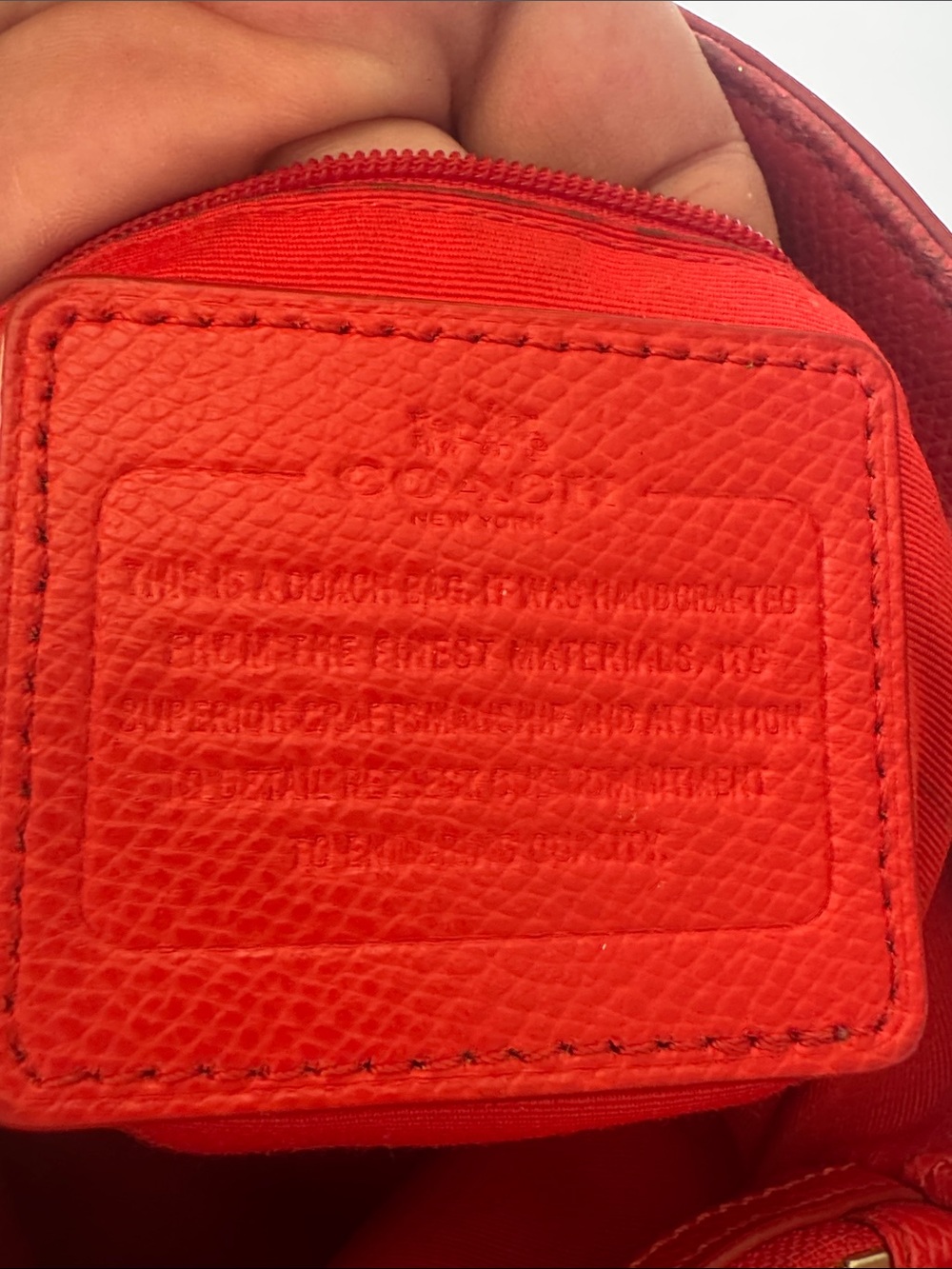 Coach Red Leather Tote with Gold Hardware - Picture 9 of 12